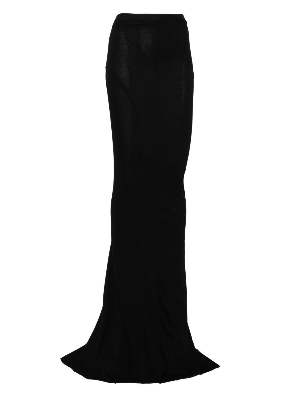 Long Lido Skirt RO01E7378JA 09 BLACK RICK OWENS 