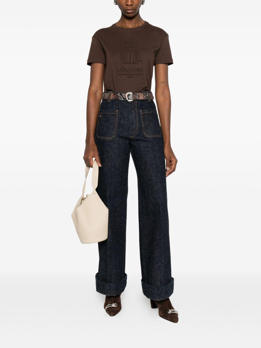T-Shirt In Cotone SMMBELLA 004 BROWN S MAX MARA 