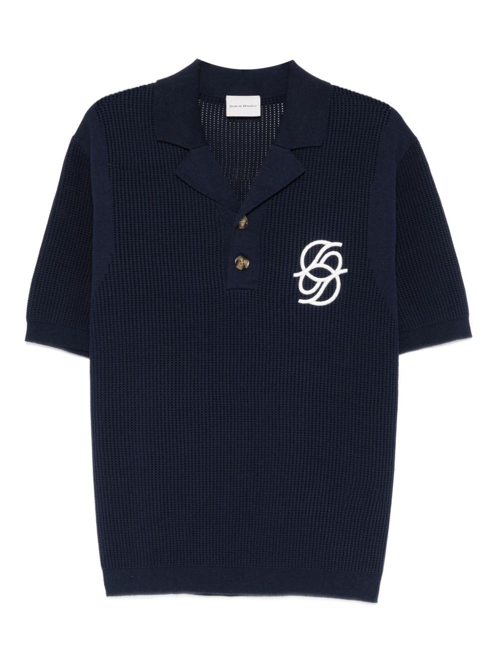 Polo Maille Monogramme JPO171CO207 NAVY DROLE DE MONSIEUR 