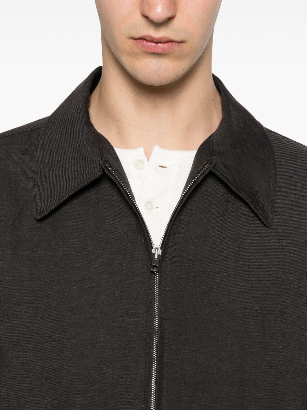 Short Blouson in Viscose Linen Gabardine OW1231LF1561 BK983 ASH BLACK LEMAIRE 