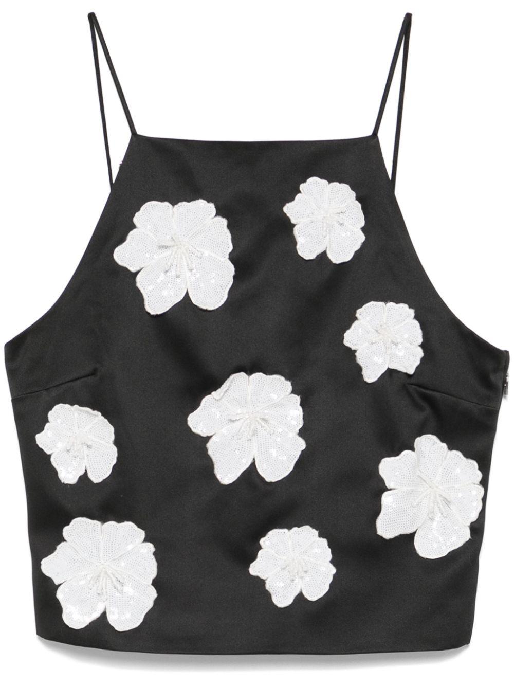 Top a fiori 113244100 100 BLACK ROTATE 