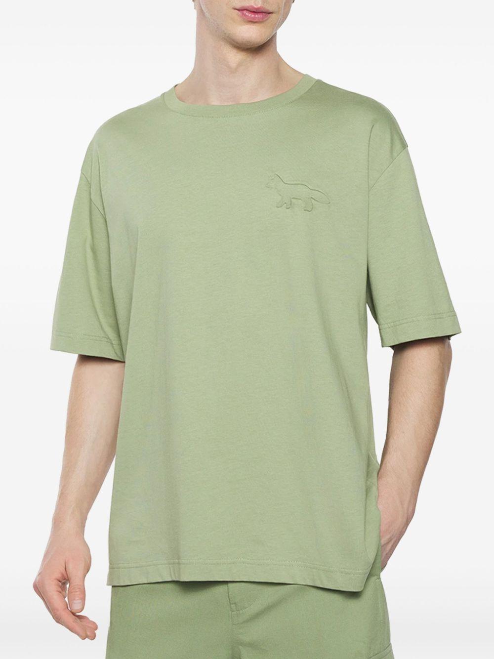 Profile Fox-Embossed T-Shirt<BR/> OM00116KJ7016 0077 TURF GREEN MAISON KITSUNE 