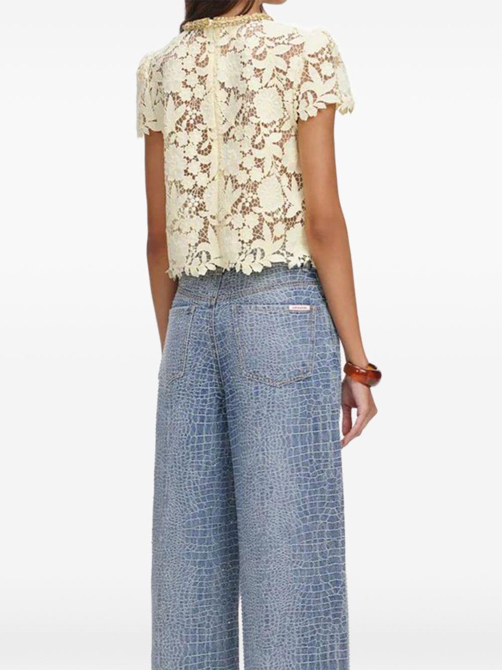 Yellow Lace Top SS26096TAY YELLOW SELF-PORTRAIT 