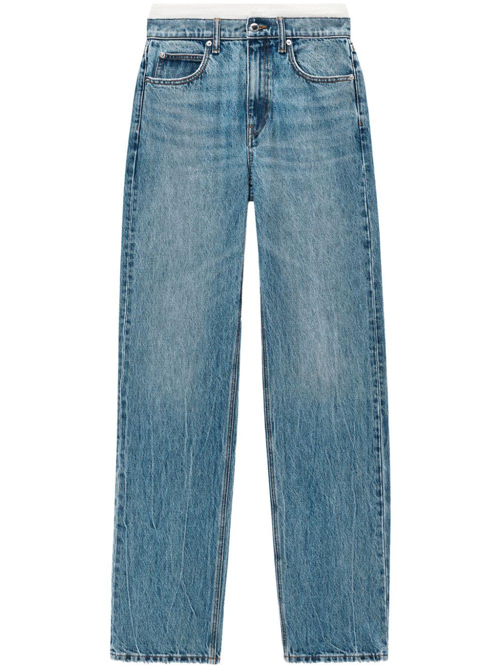 Jeans in denim con fascia pointelle integrata in vita 4DC1254522 486 VINTAGE LIGHT INDIGO ALEXANDER WANG 