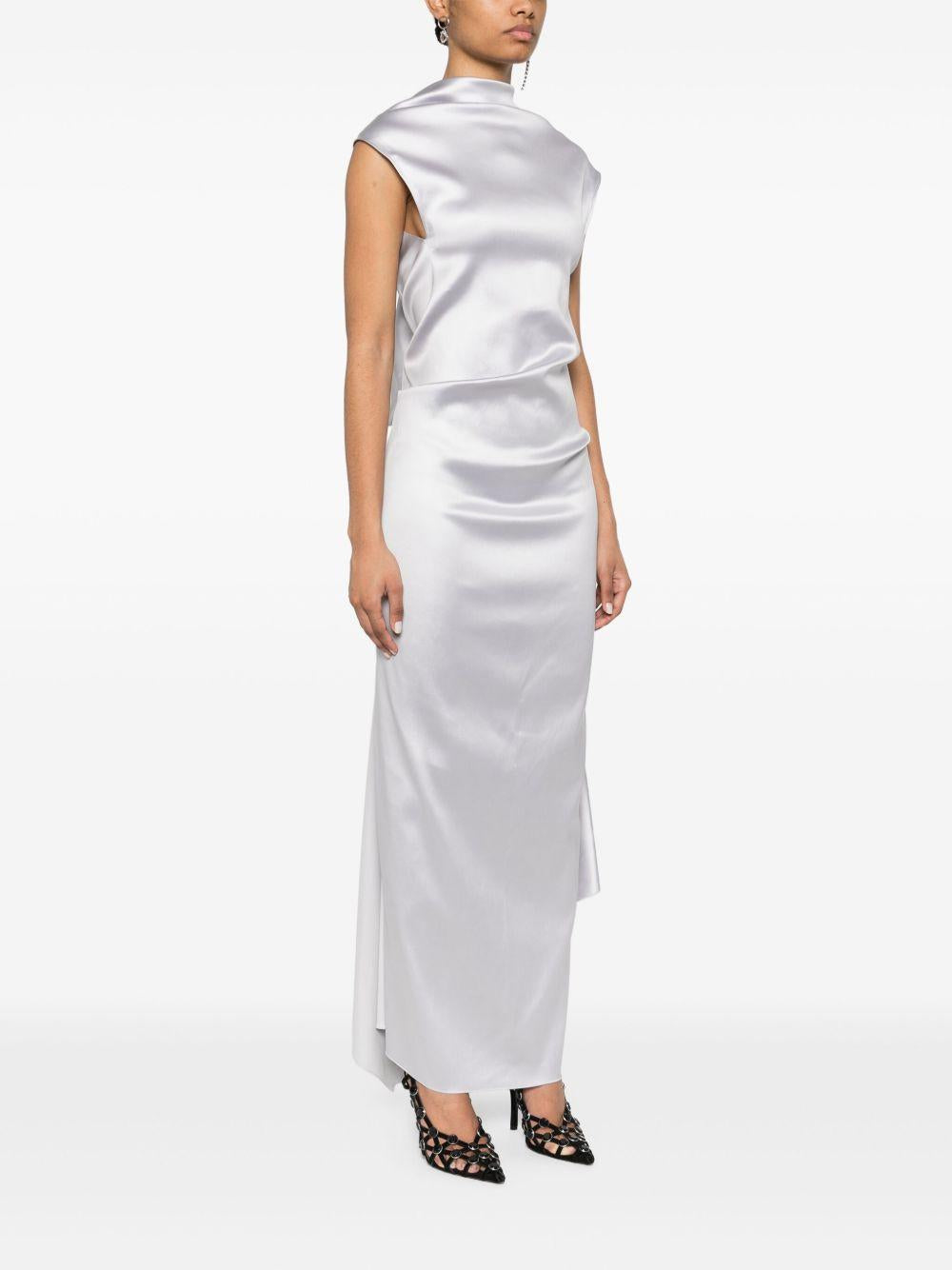 Abito aderente con drappeggi - Runway ABADAN1234MM10535 002 GRIGIO PERLA SPORTMAX 