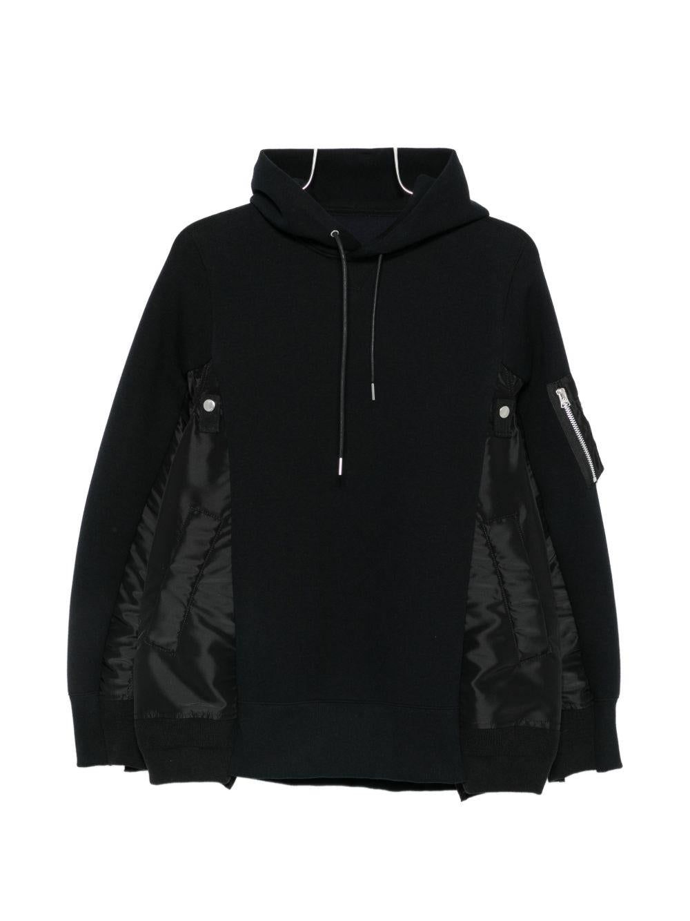 Felpa con cappuccio in spugna SCM325 002 BLACK SACAI 