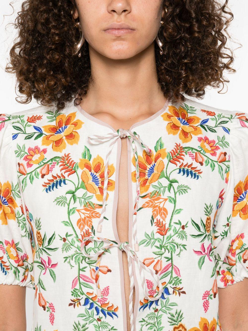 Blusa Off-White Delicate Forest Scarves in lino Euroflax™ 336217 25025 DELICATE FOREST FARM RIO 