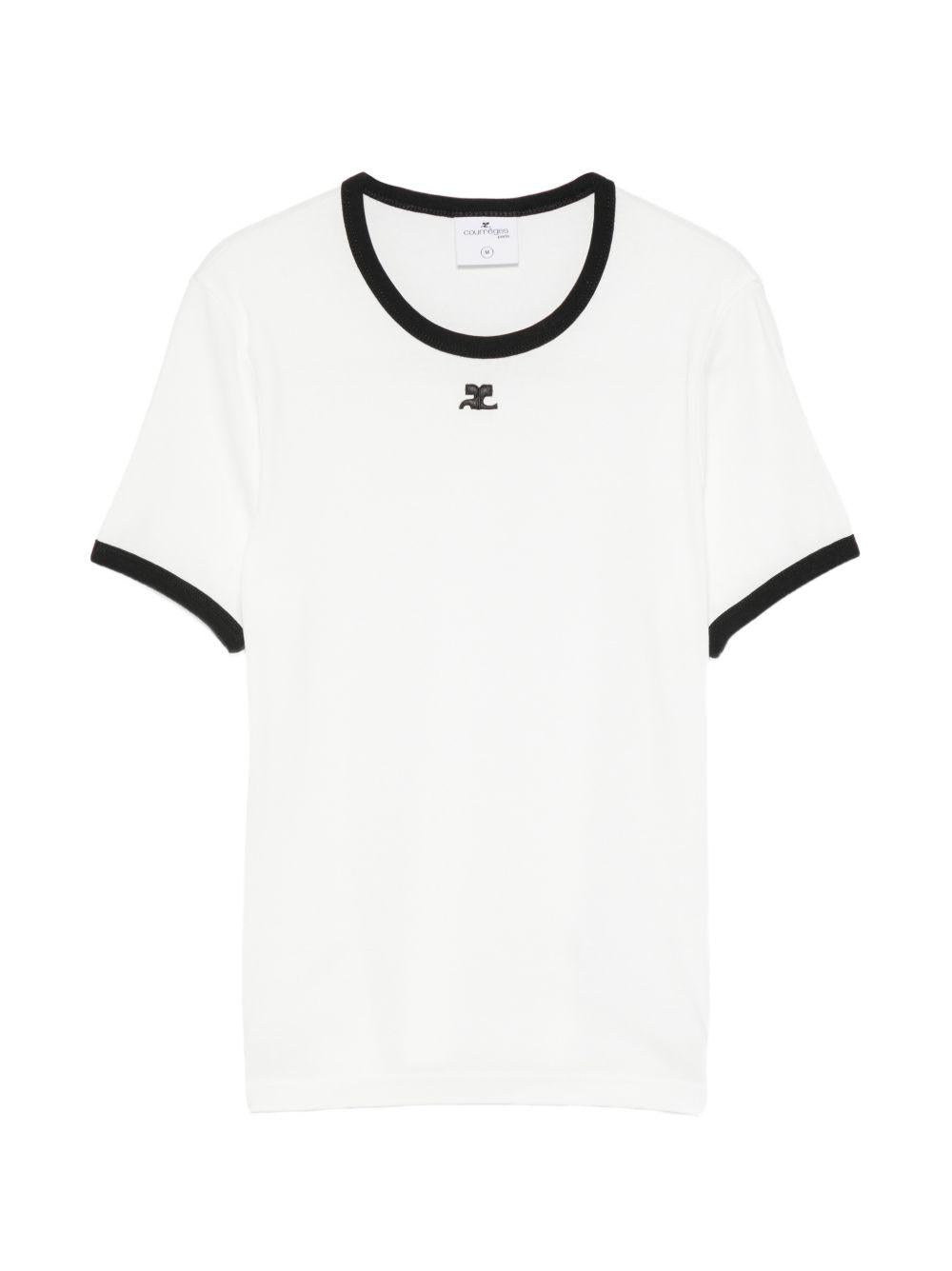 Signature Contrast T-shirt VESJTS017JS0070 0098 HERITAGE WHITE COURREGES 