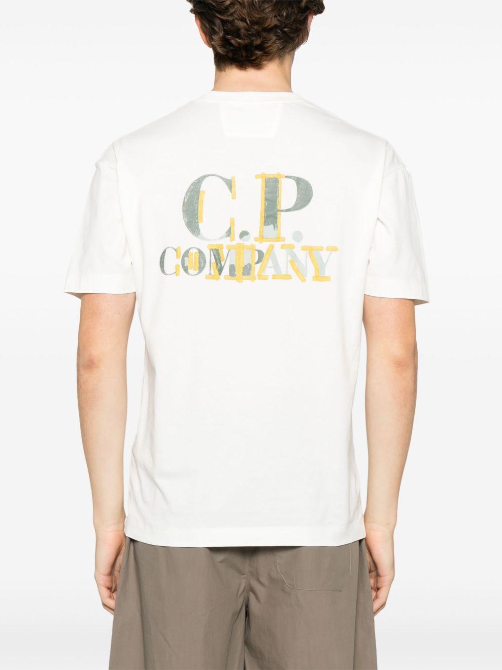 Logo T-Shirt 18CMTS148A006586W 103 GAUZE WHITE CP COMPANY 