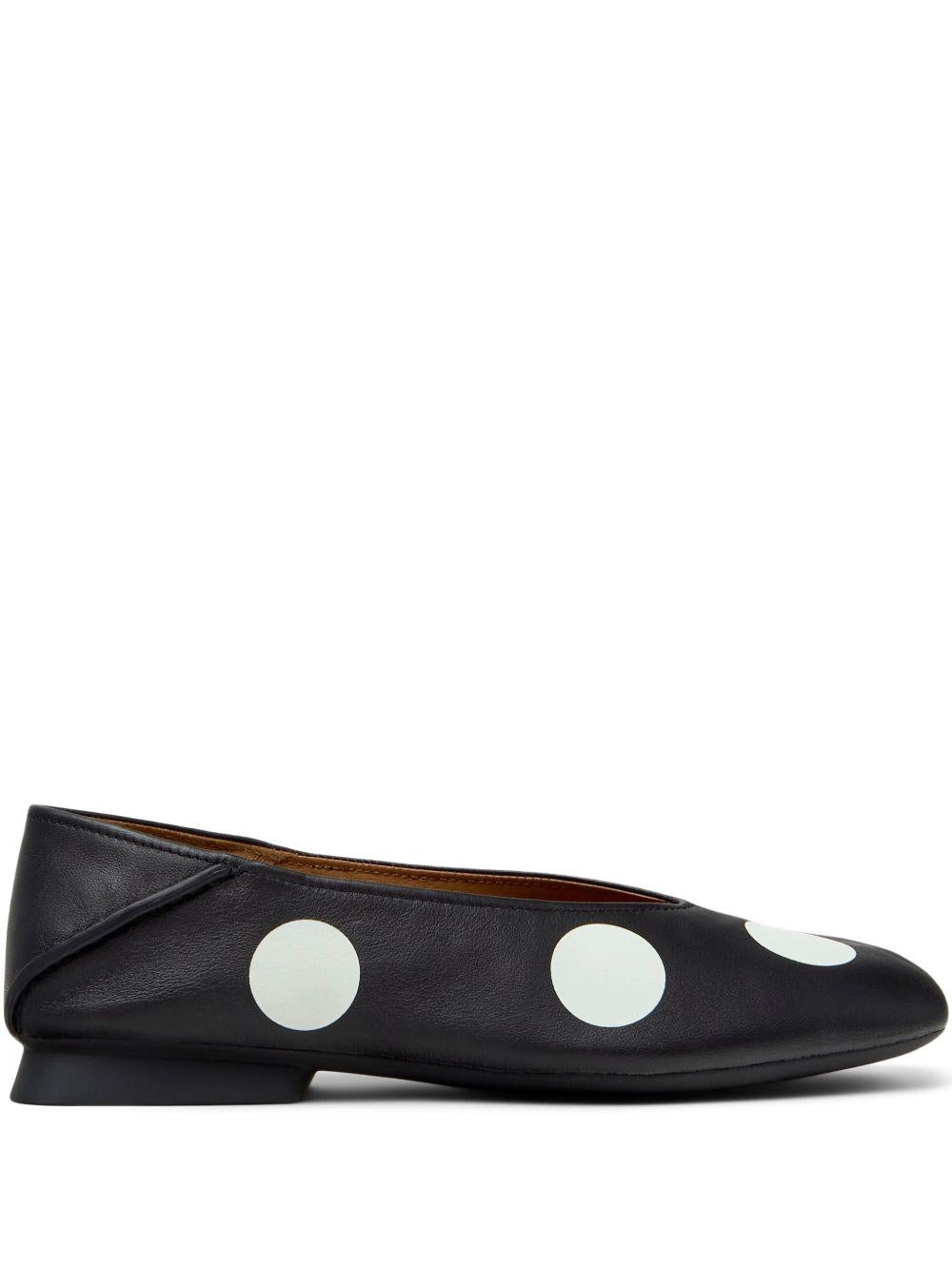 Ballerine in pelle K201253 050 DOTS BLACK WHITE CAMPER 