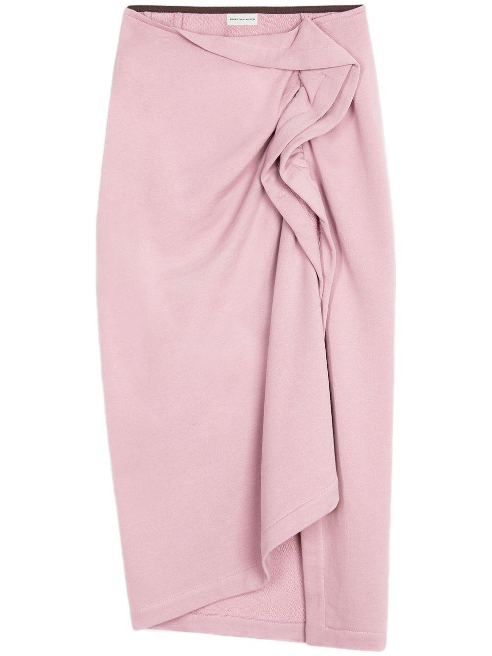 Gonna in cotone con volant<BR/> 2510111091610 305 PINK DRIES VAN NOTEN 