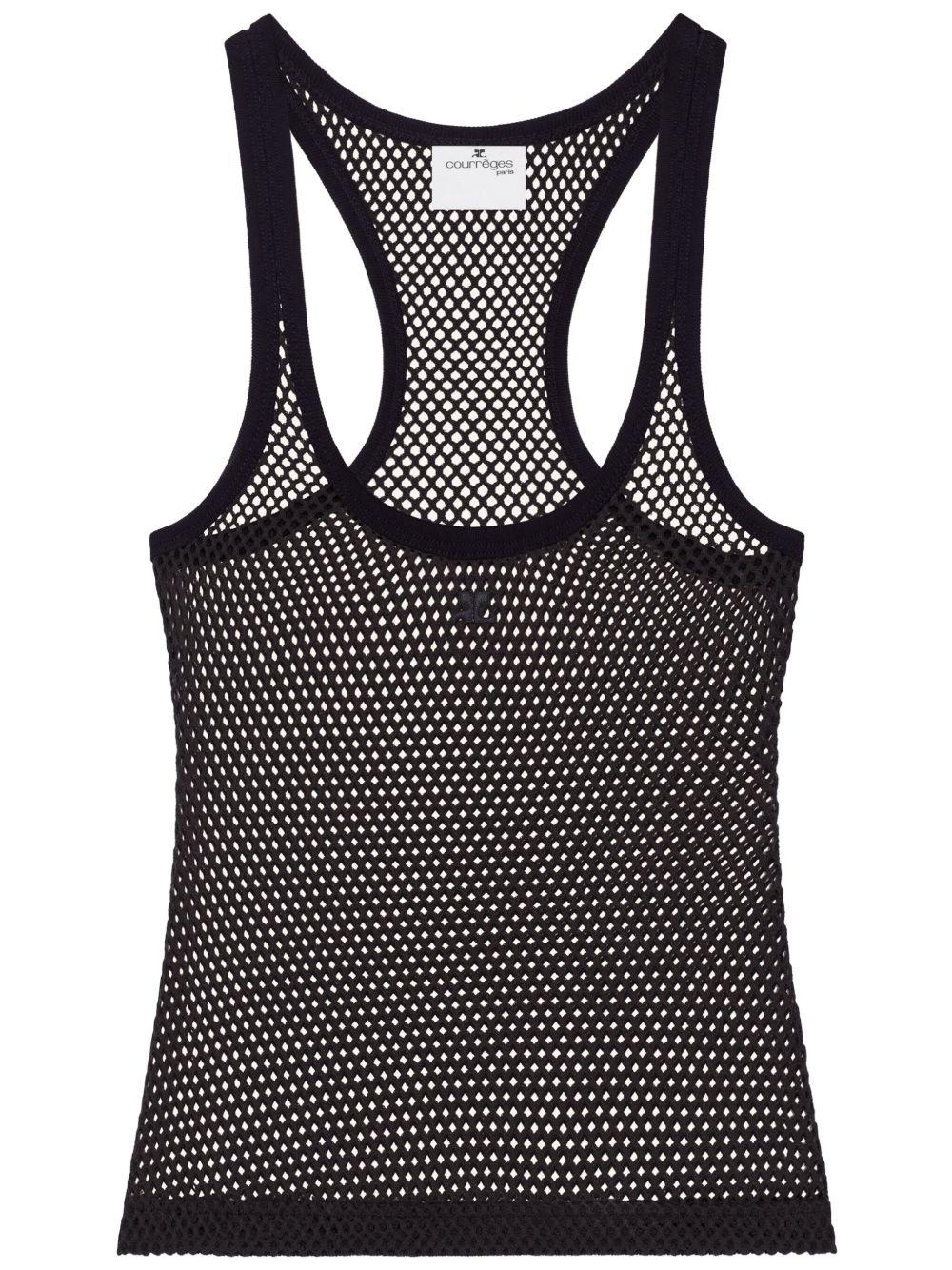 Scuba Mesh Tank Top 225JDE130JS0119 9999 BLACK COURREGES 