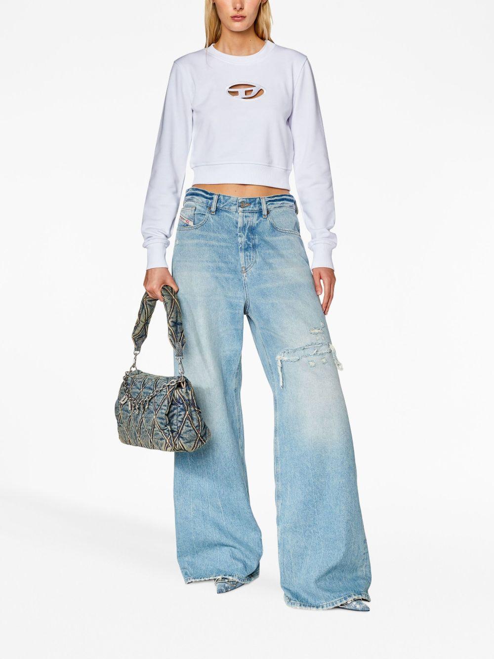 Felpa crop F-Slimmy-Od A099310GRAC 100 WHITE DIESEL 