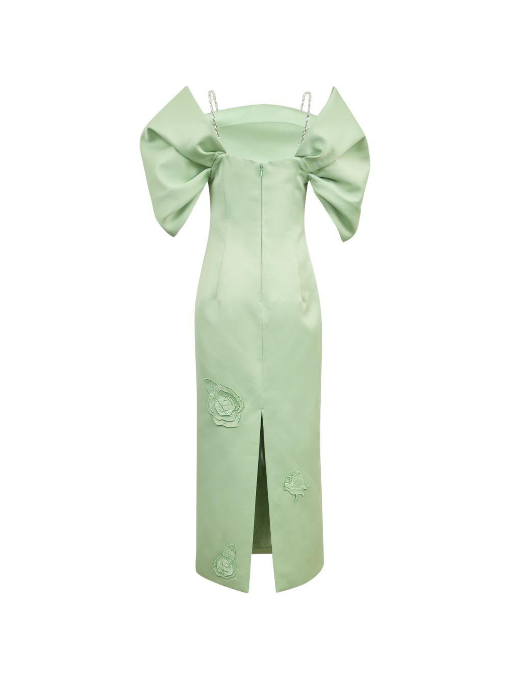 Abito Arabella con applicazione fiori LLSS260092 JUNIPER GREEN LEO LIN 