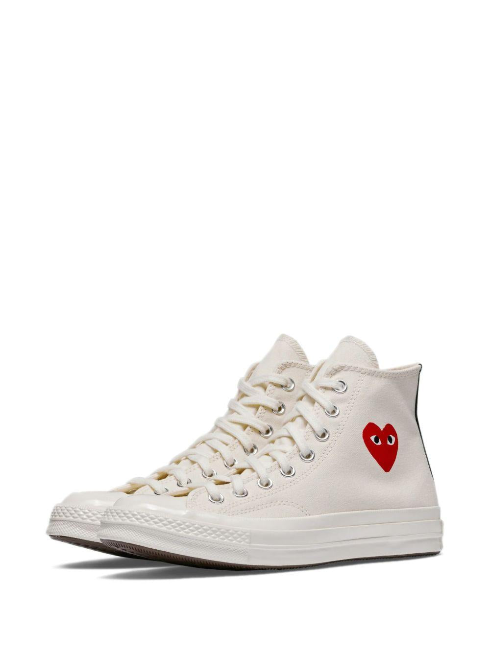 Small Red Heart All Star '70 High Sneakers AZK129001 2 WHITE COMME DES GARCONS PLAY X CONVERSE 