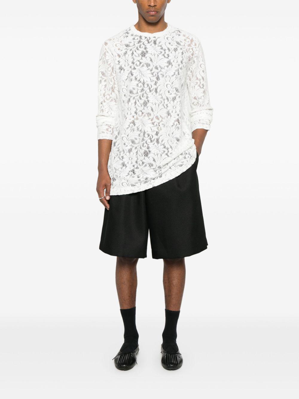 White Raschel Lace T-shirt POT034 2 OFF WHITE COMME DES GARCONS HOMME PLUS 