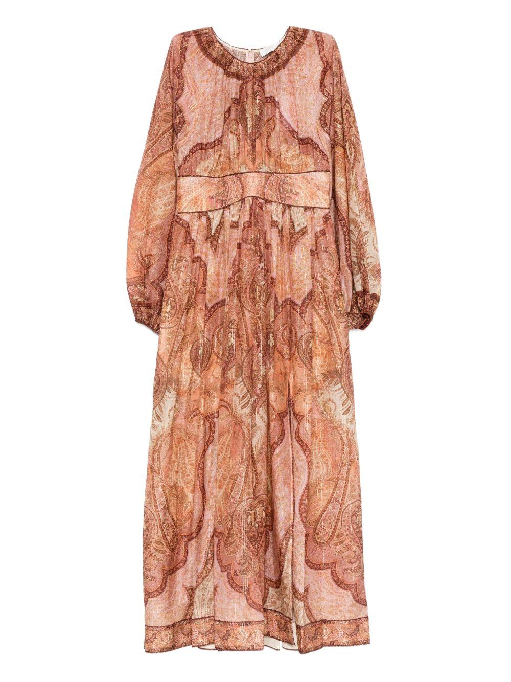 Wanderlust Midi Dress 5947DRS262 TAPESTRY BURGUNDY ZIMMERMANN 