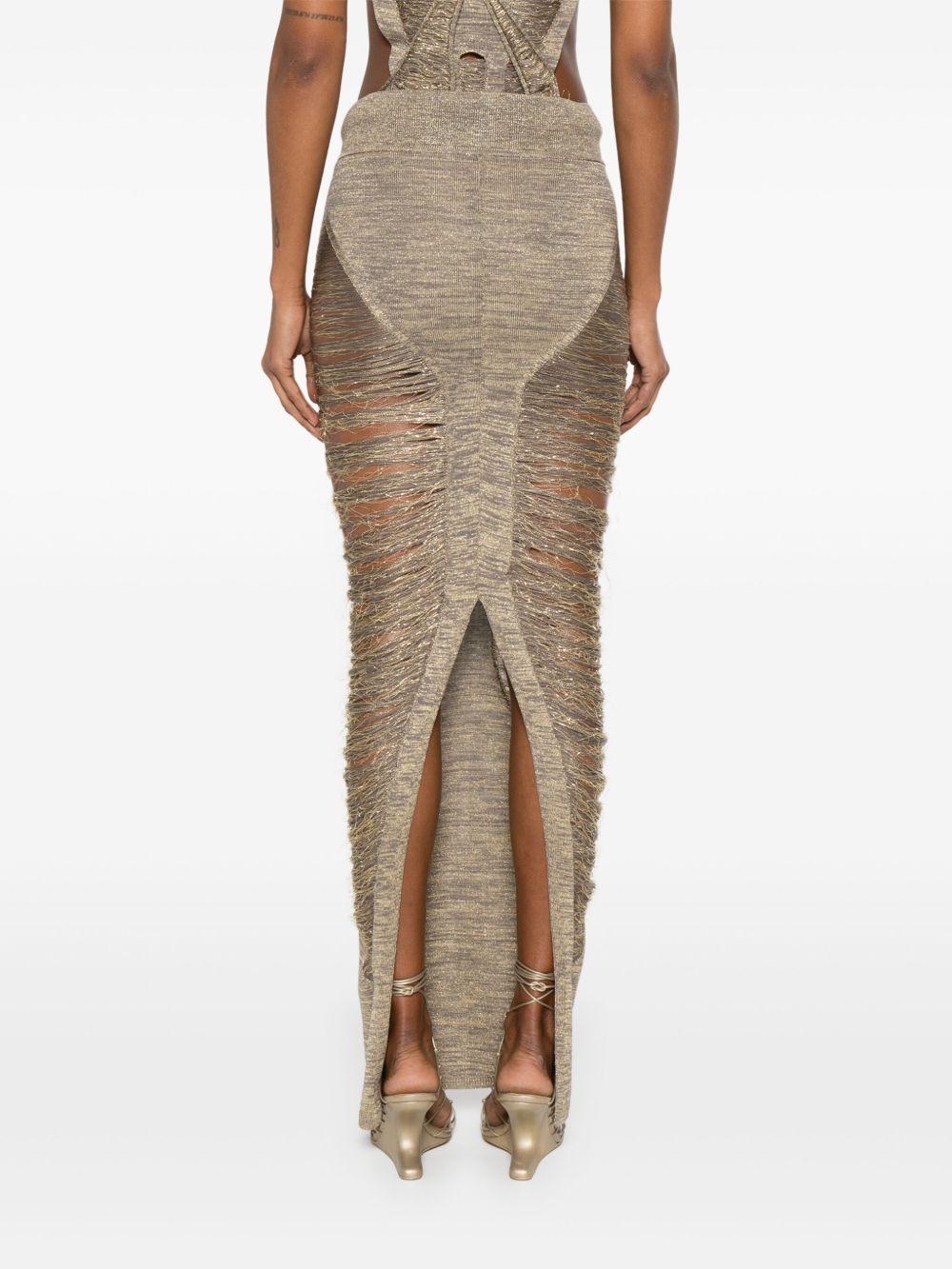 Pillar maxi skirt RO01E7679KGRIDG 02 GOLD RICK OWENS 