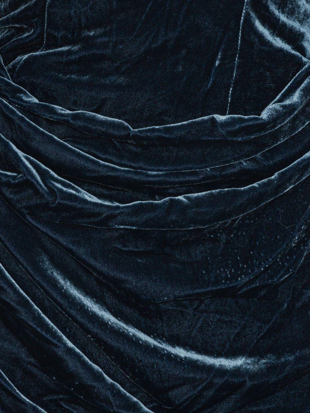 Silk Velvet Slit Midi Dress Dark Blue 1149211192 1192 GRAPHITE ROTATE 