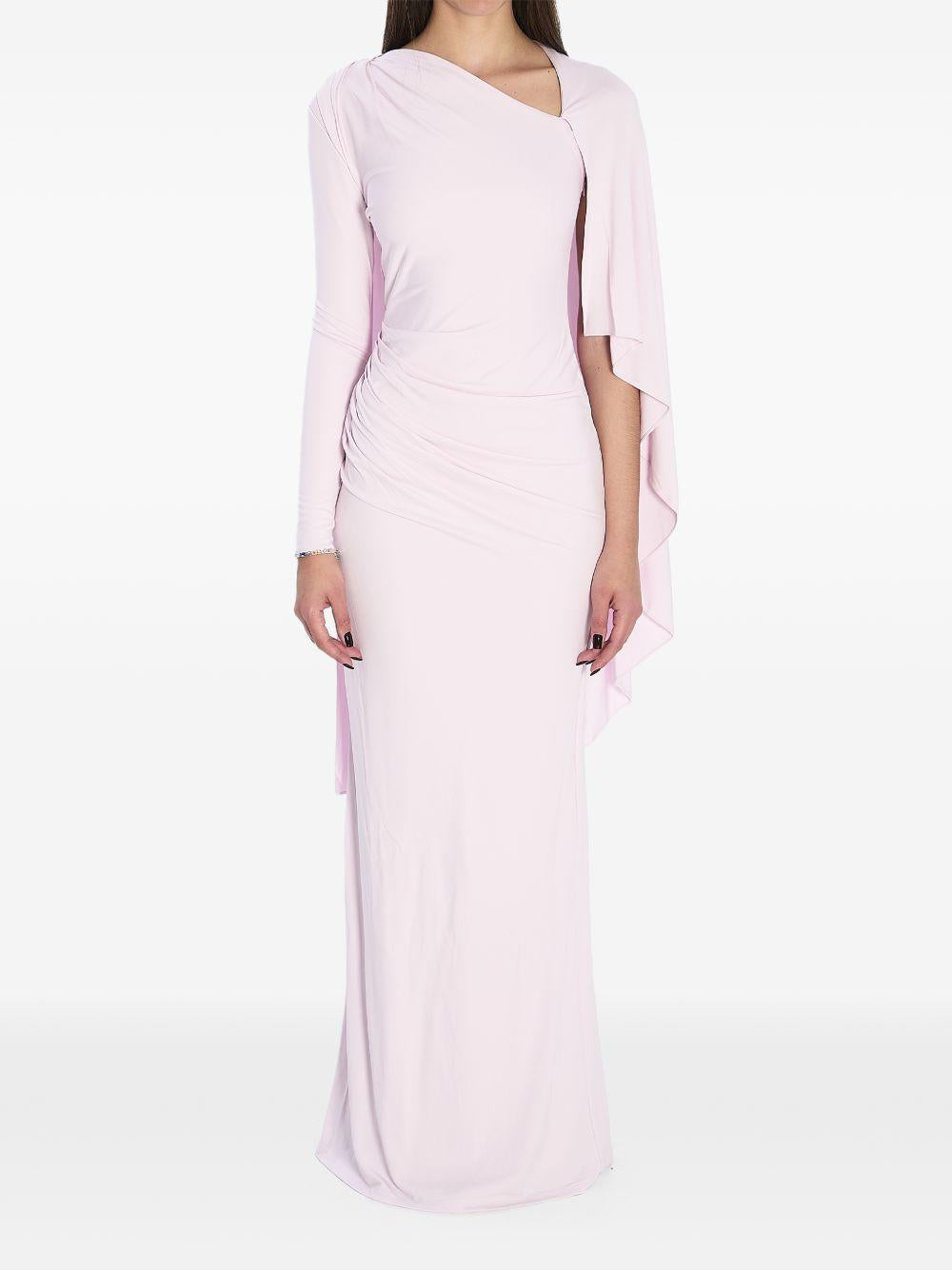 Maxi Abito In Jersey Con Drappeggio RS26505XP PINK SELF-PORTRAIT 