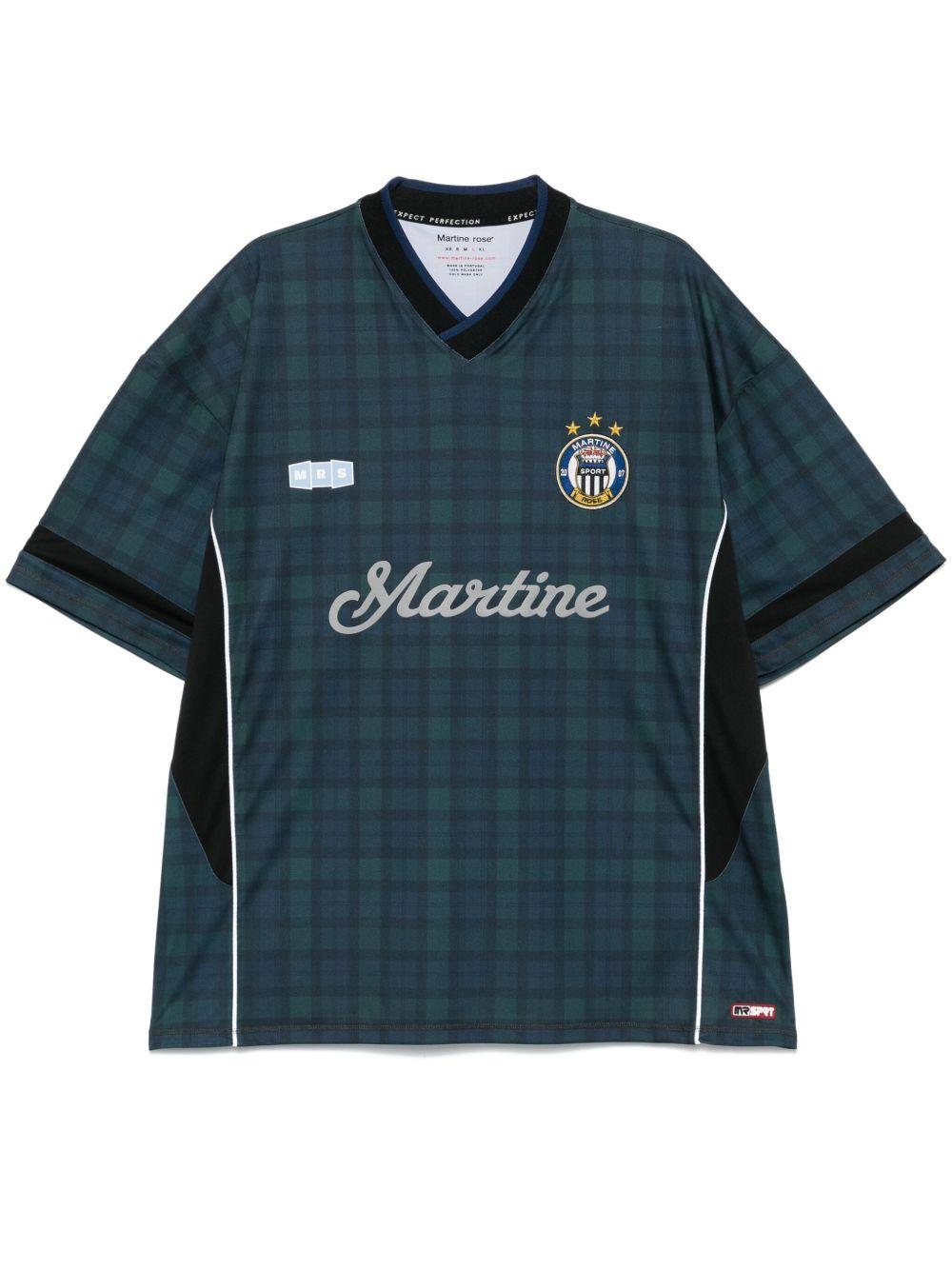 <BR/>Football T-shirt 179JT11024 BLACK TARTAN MARTINE ROSE 