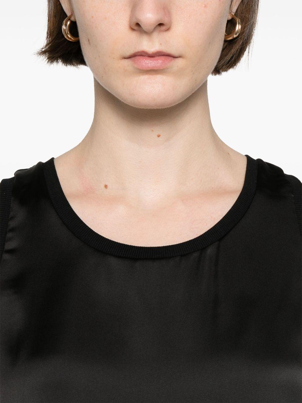 Tank top in glam knit effect e raso JG000268D52056 9300 Nero HERNO 