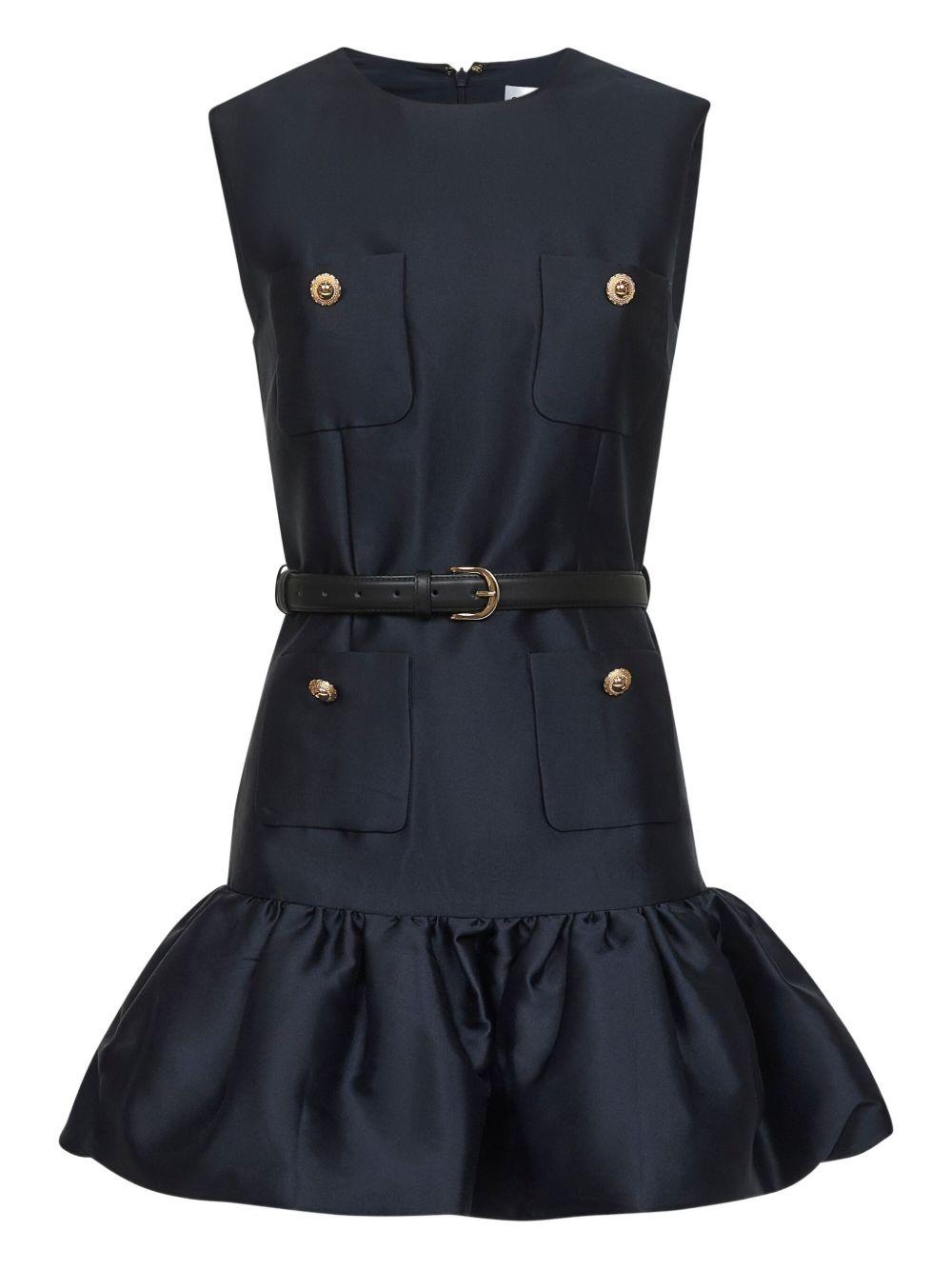 Navy taffeta Mini Dress PF25017SBL BLUE SELF-PORTRAIT 