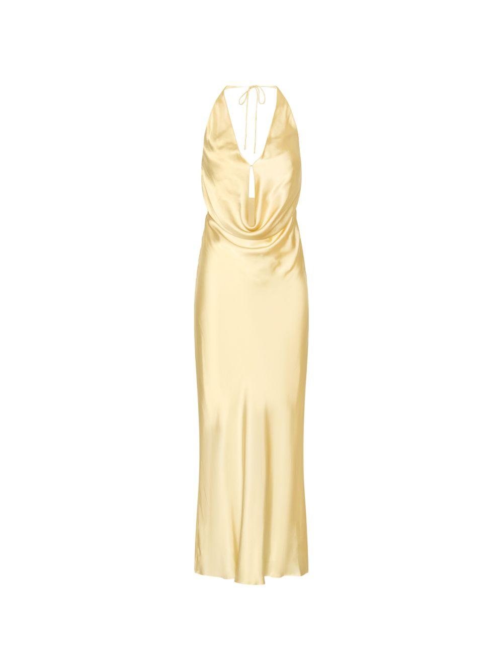 Chiffon Halter Dress 1155501366 1366 ITALIAN STRAW ROTATE 