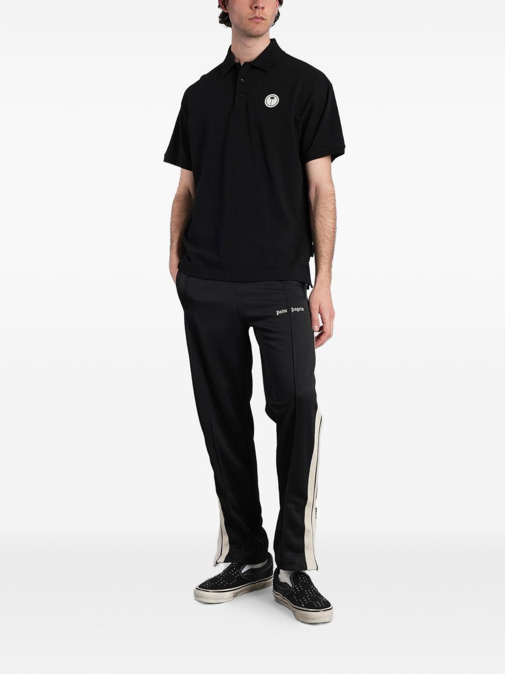 Tree Logo Polo PMGB012S26FAB001 1003 BLACK OFF WHITE PALM ANGELS 
