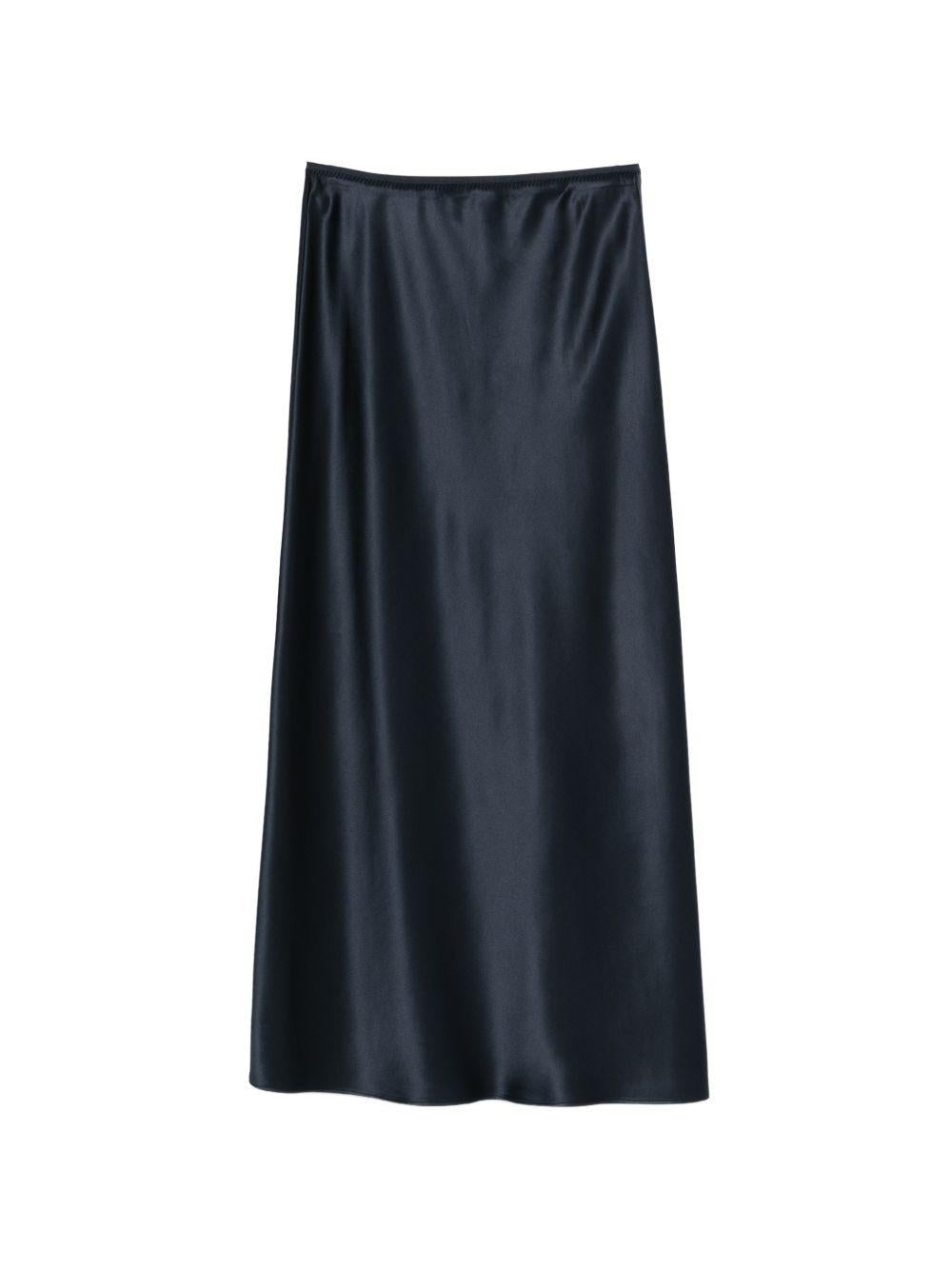 Isaak Long Silk Satin Skirt JF009635 0365 INDIGO JOSEPH 
