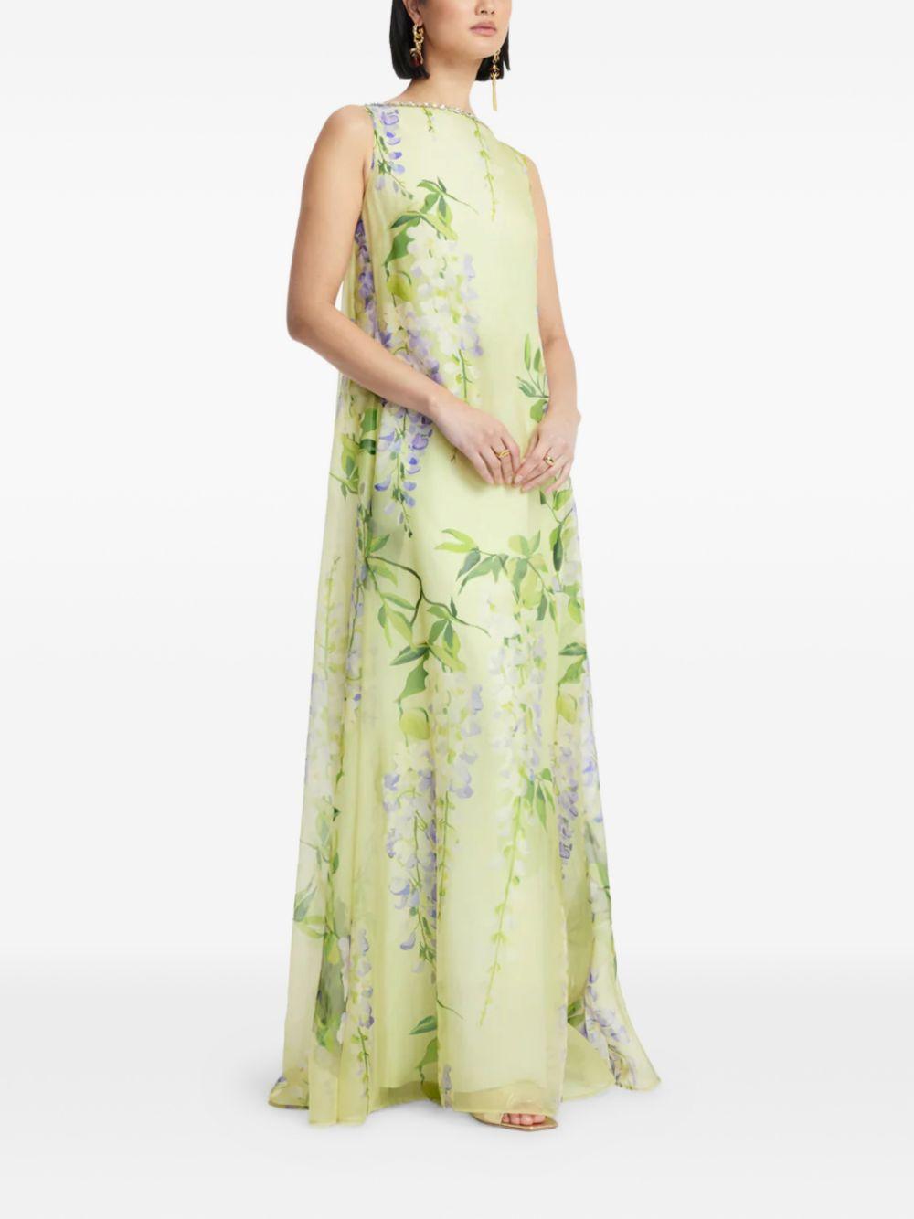 Embellished Open Back Gown LLSS26016 WISTERIA PRINT LEO LIN 