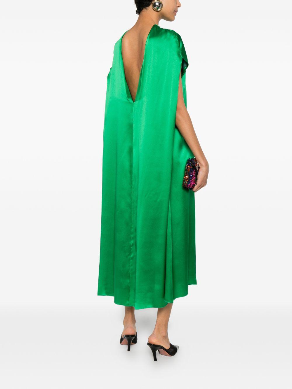 Silk Midi Dress DIRIASHORT3024 604 GREEN DRIES VAN NOTEN 
