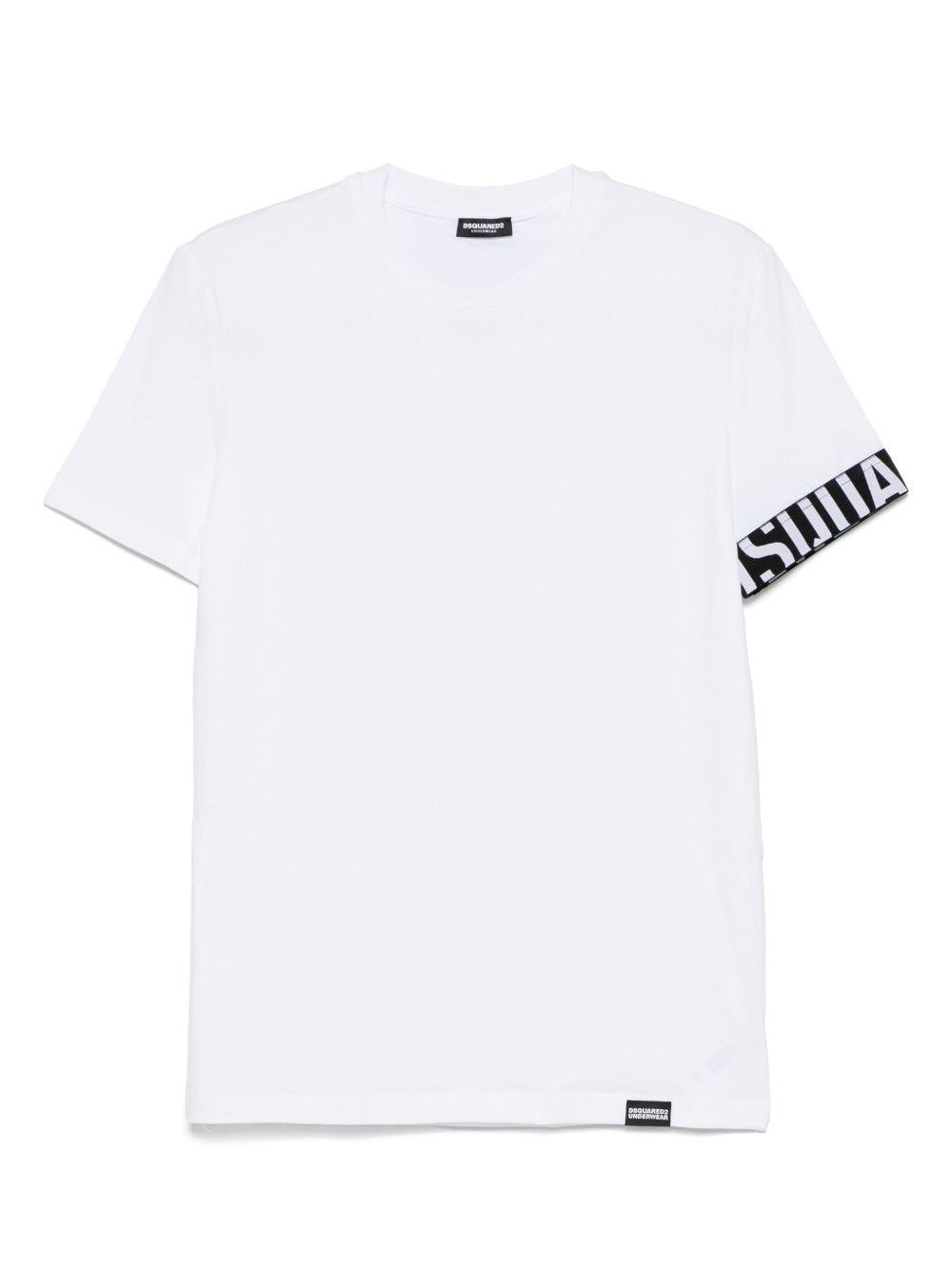 Mini t-shirt basic con colletto rotondo DSQUARED2 D9M3S5770 110 WHITE BLACK DSQUARED2 