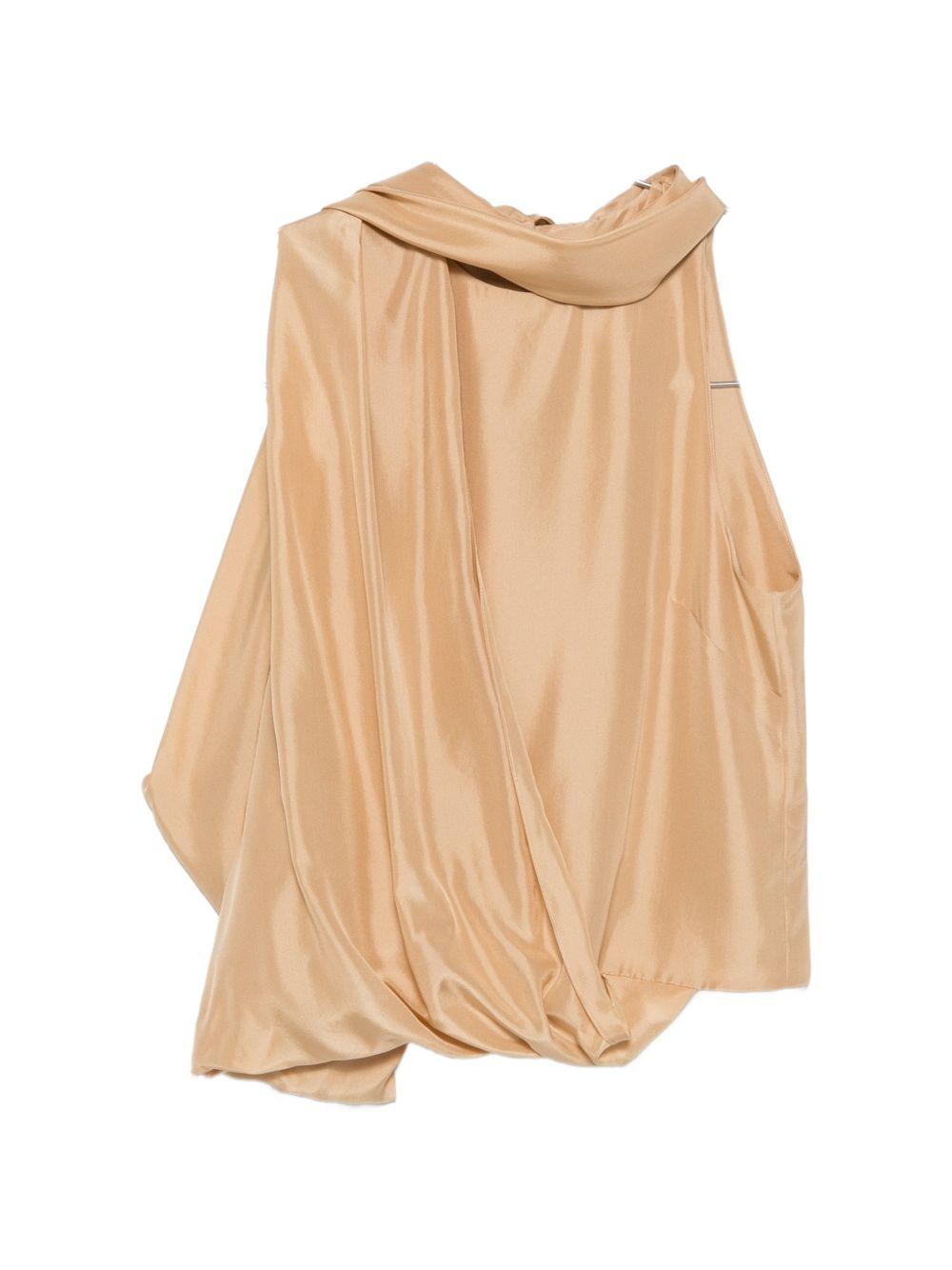 Top in seta A08070116 0081 BEIGE ALBERTA FERRETTI 