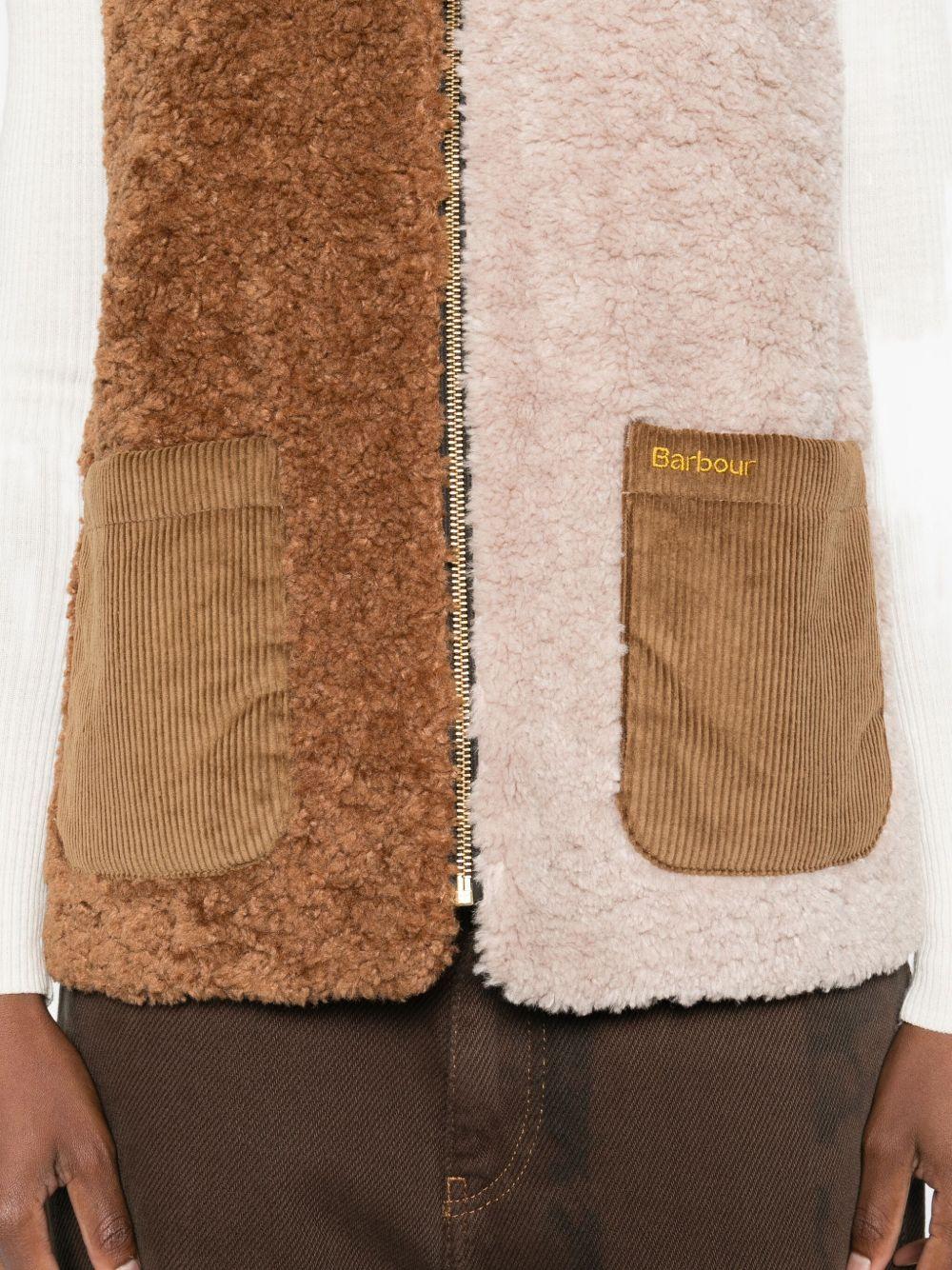 Gilet in Pile Cathy Barbour LLI0020LLI ST31 NATURAL CAMEL BLACK BARBOUR 