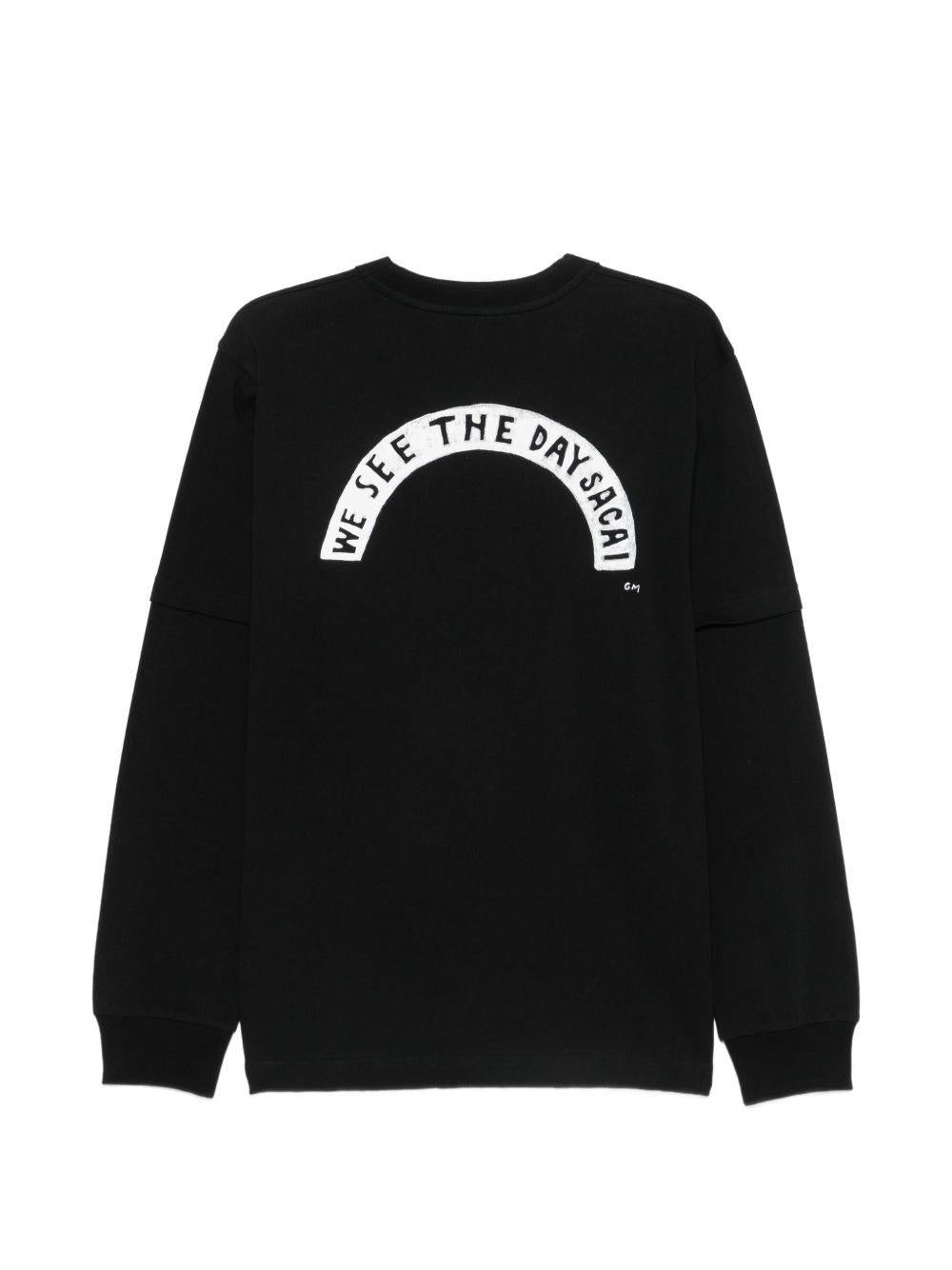 Geoff Print T-Shirt 2601125S 001 BLACK SACAI 