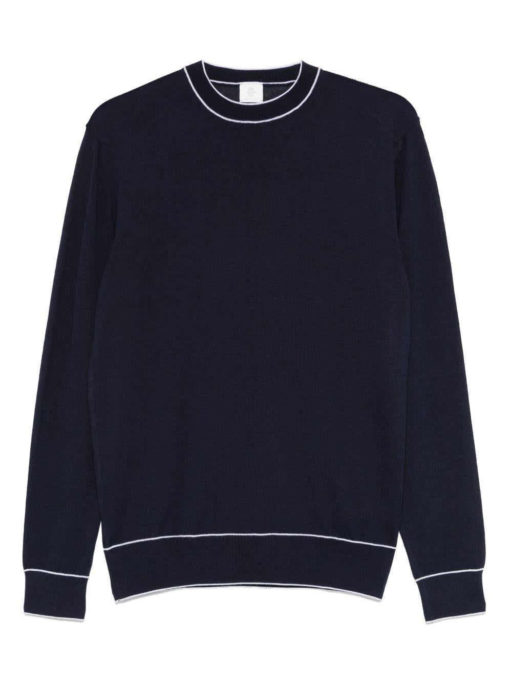 Maglia con dettagli a contrasto L76MAGL35MAG0L018 1101 BLUE BIANCO ELEVENTY 