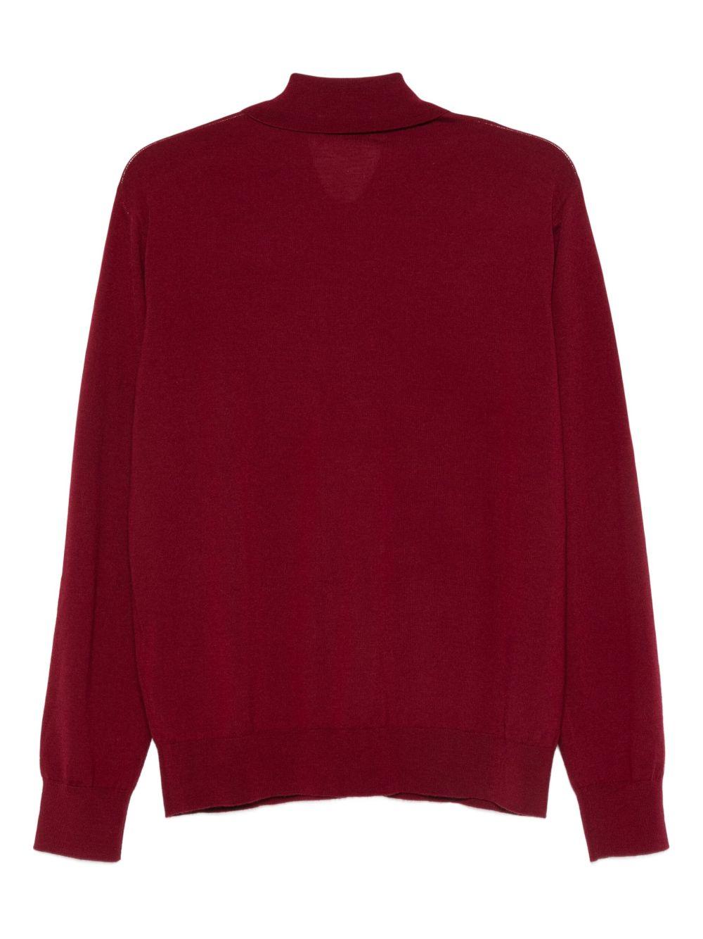 Merino Polo Sweater MUANO2700 355 WINE DRIES VAN NOTEN 