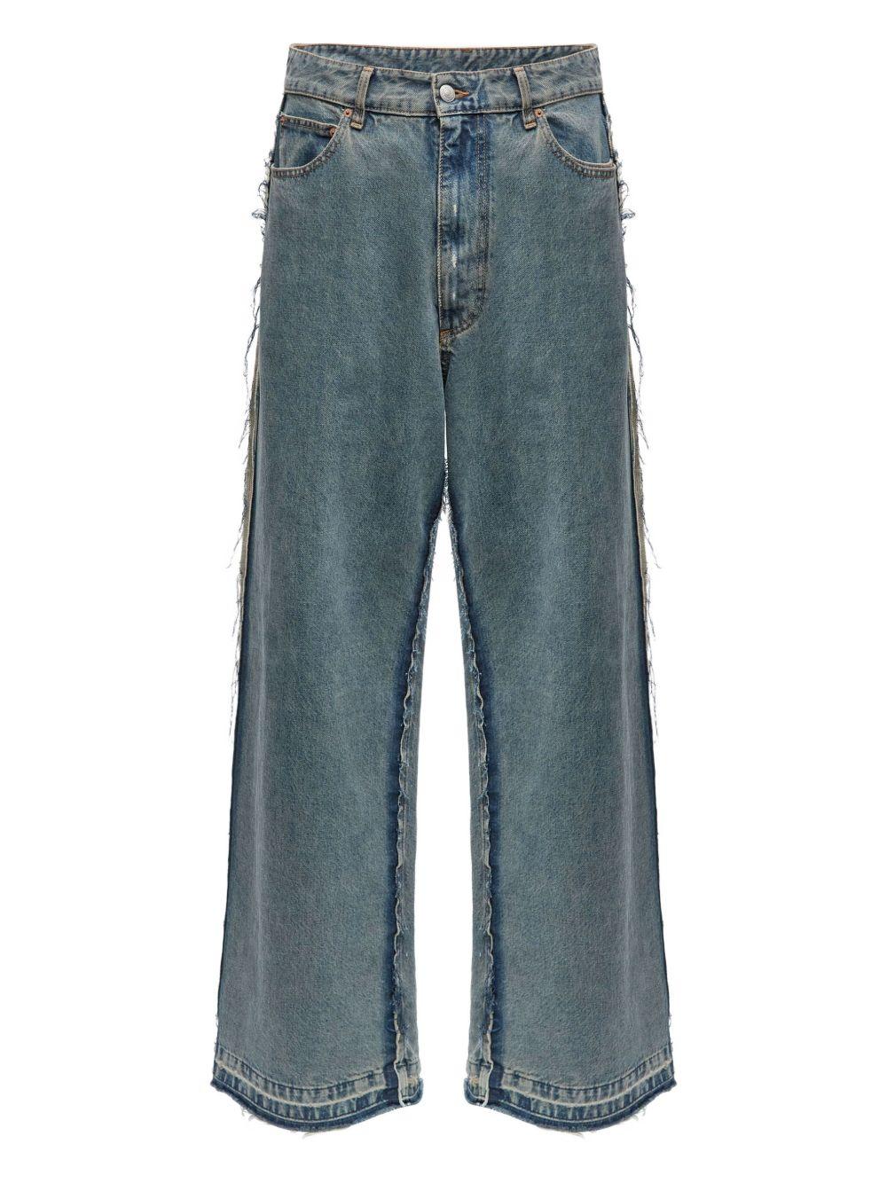 Jeans a gamba larga in denim lavato SH0LA0025S30844 963 BLUE MM6 MAISON MARGIELA 