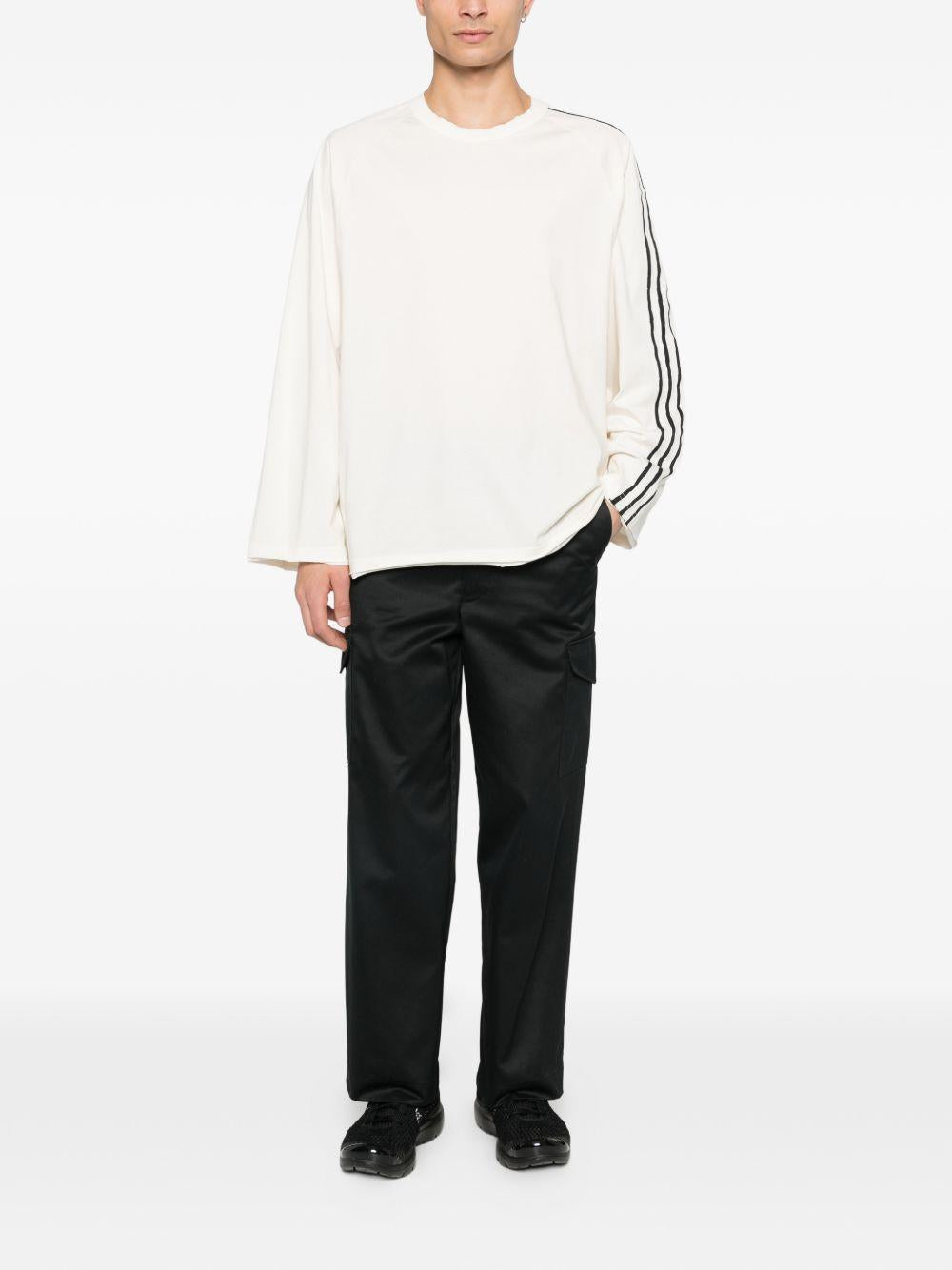 Raw Edge 3 Stripes Long Sleeve T-Shirt KS9747 WHITE Y-3 